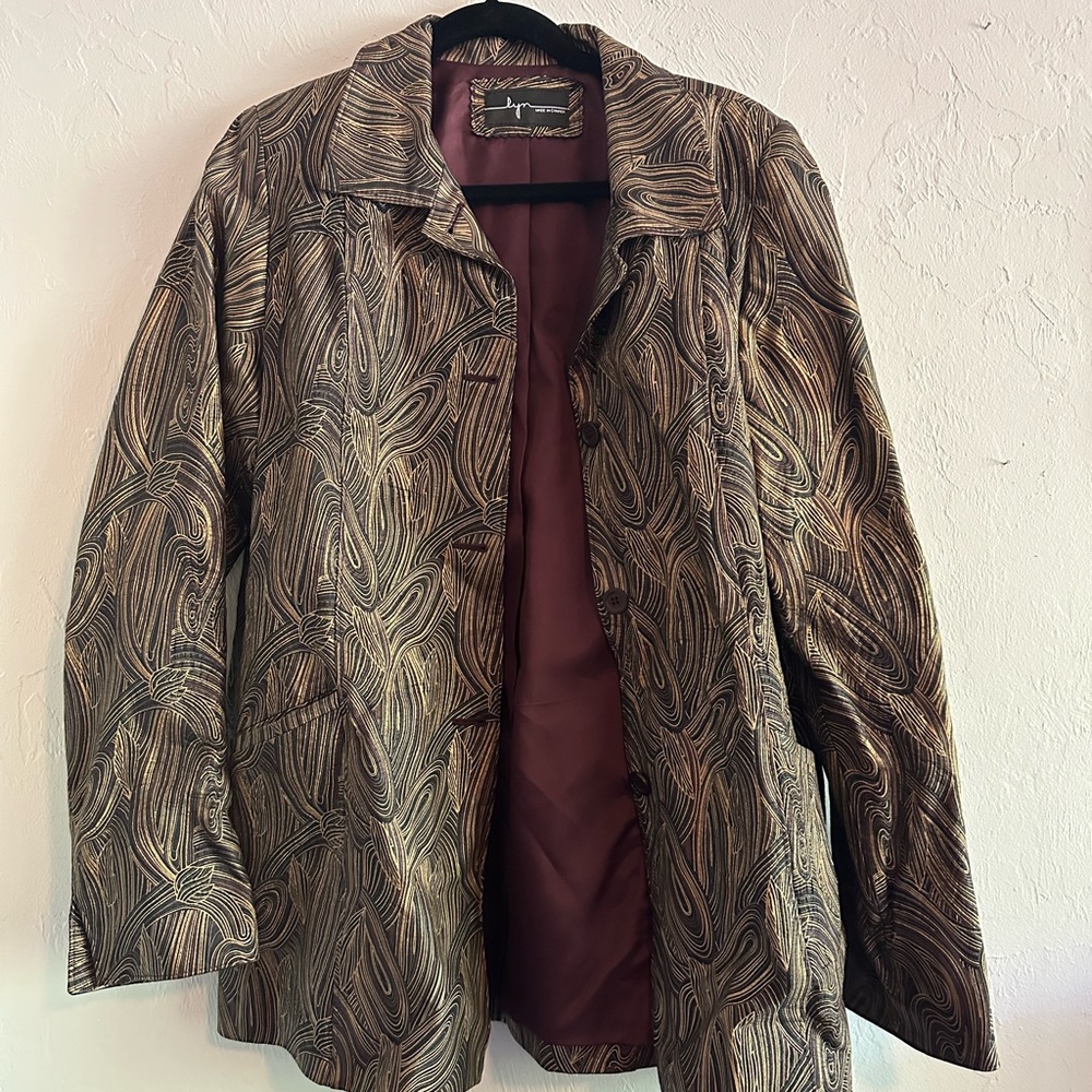 Sibylle Lyn Made in Canada Leather Patterned Blazer coat